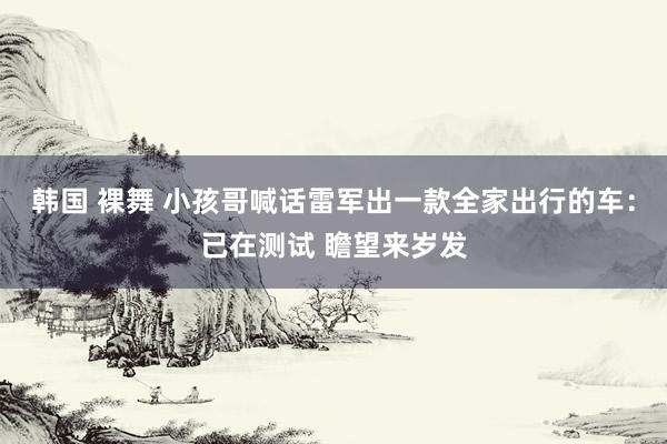 韩国 裸舞 小孩哥喊话雷军出一款全家出行的车：已在测试 瞻望来岁发