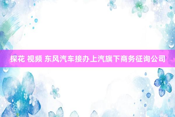 探花 视频 东风汽车接办上汽旗下商务征询公司