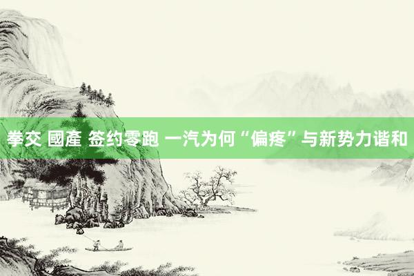 拳交 國產 签约零跑 一汽为何“偏疼”与新势力谐和